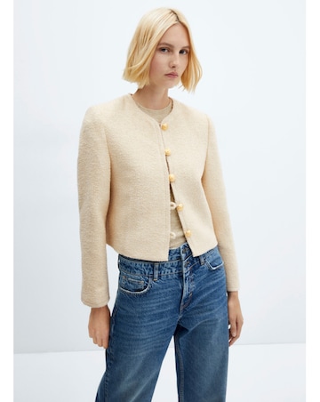 Mango Round Neck Short Jacket