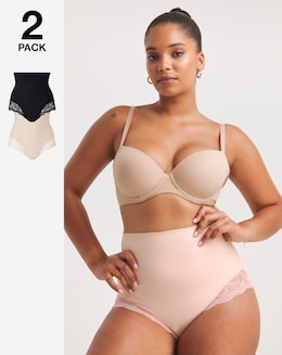 MAGISCULPT Firm Control (2 Pack) Tummy Control High Waist Lace Briefs