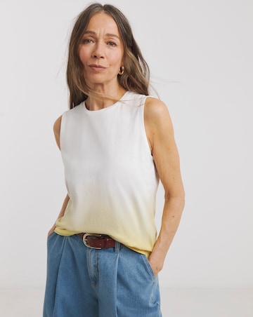 Pure Cotton Yellow Ombre Tank Vest