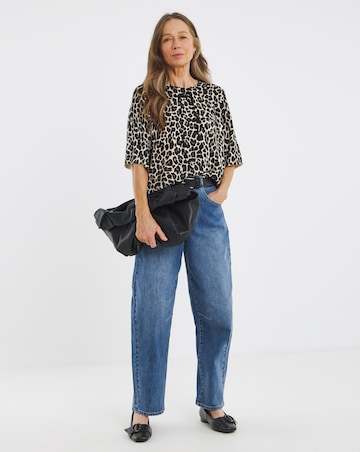 Animal Half Sleeve Raglan Knitted T-shirt