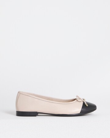 Vine Leather Ballerina With Toe Cap - Wide Fit (E)