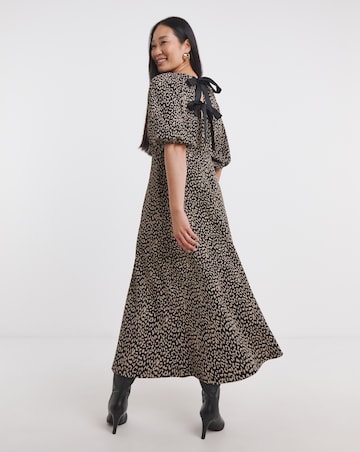 Bow Back Jacquard Tea Dress