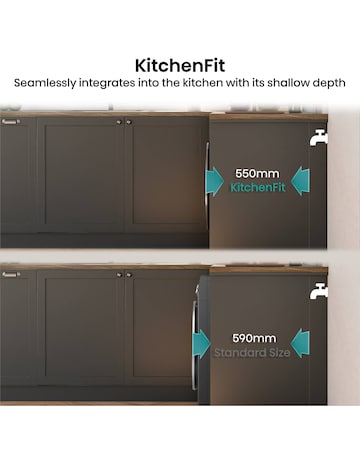 Hisense KitchenFit 5i Series WF5I1045BBQ 10.5kg Washing Machine - Black