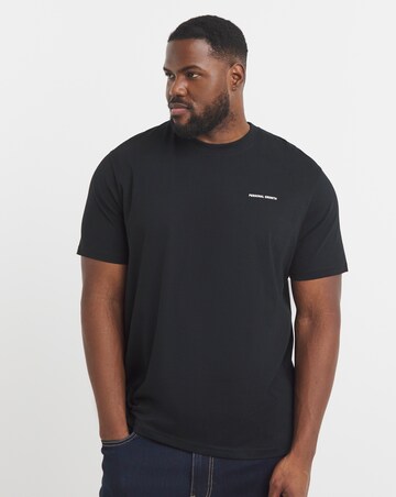 Relaxed Fit Floral Back Graphic T-Shirt- Black