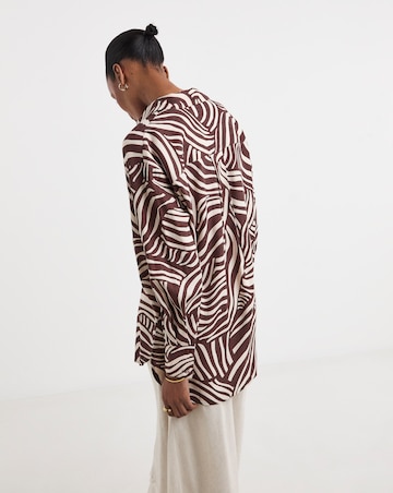Printed Linen Mix Shirt