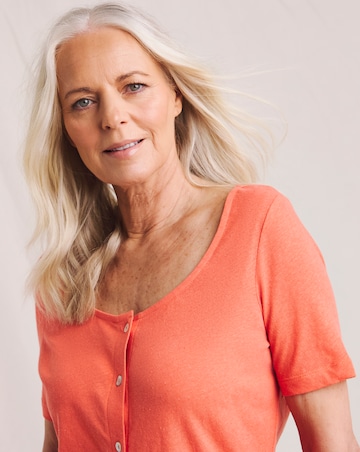 Julipa Button Down Linen Jersey T-Shirt