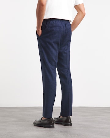 Navy Check Smart Jogger Waistband Trouser