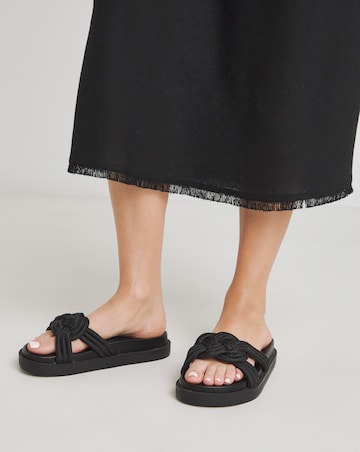 Simply Be Nevada Woven Sliders - Wide Fit (E)