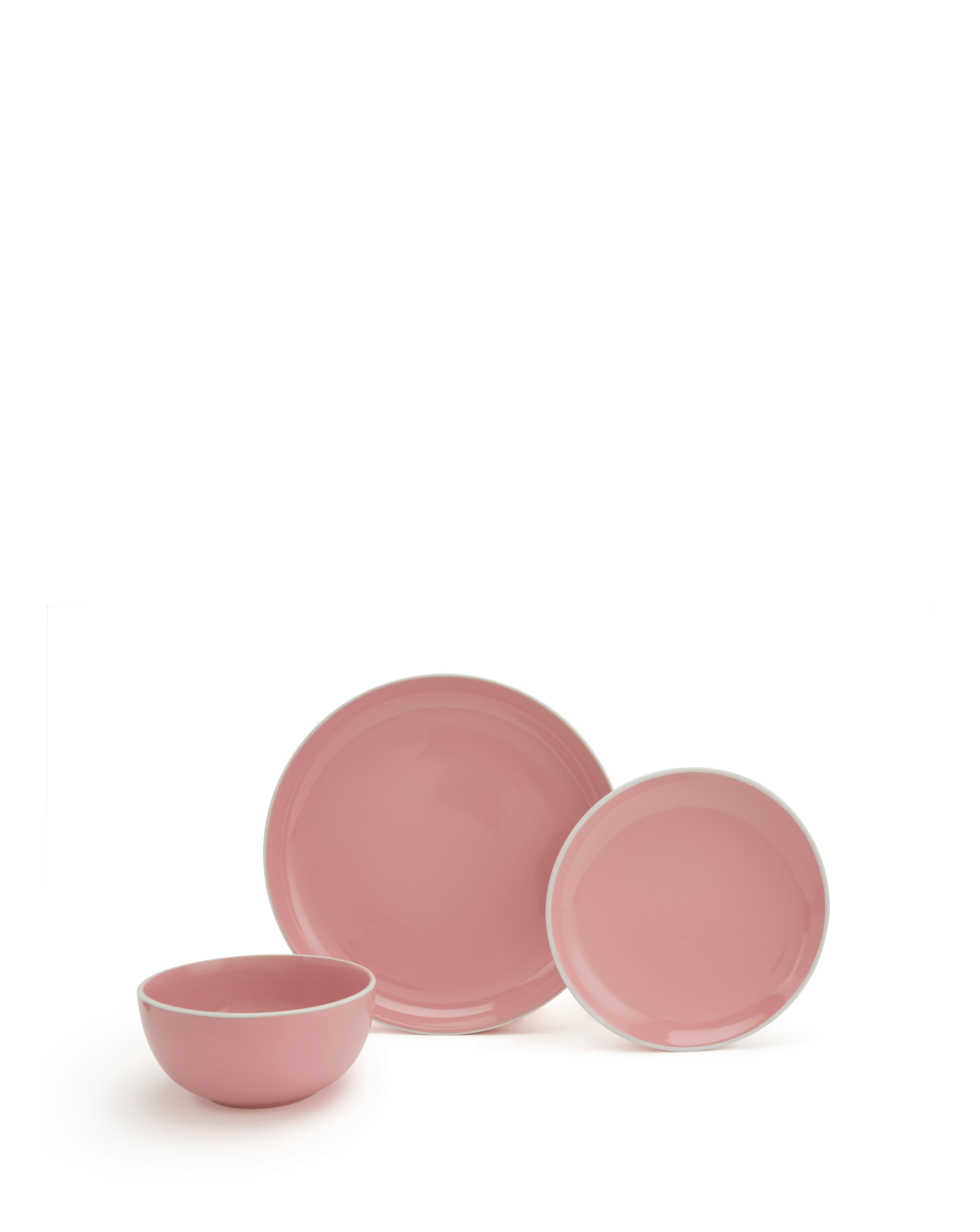 Waterside Pink Coupe 12 Piece Dinner Set | JD Williams