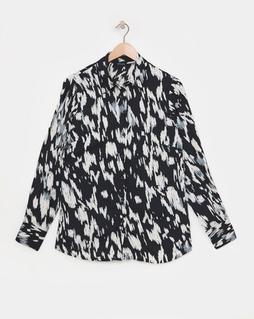 Womens Dipped Back Shirt - Blue Geo