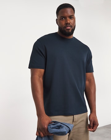 Relaxed Fit Interlock T-Shirt- Navy