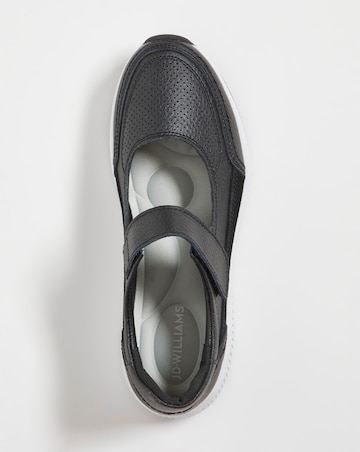 Juniper Leather Touch and Close Bar Shoe - Wide Fit (E)