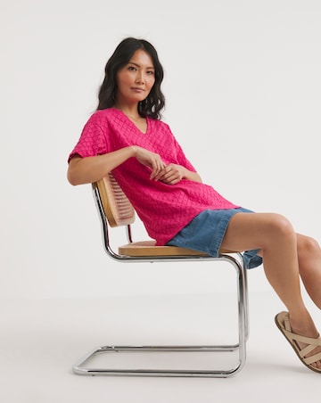 Julipa Pure Cotton Broderie V-Neck T-Shirt