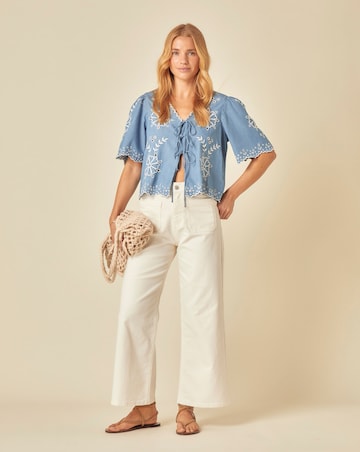 Nobodys Child Embroidered Tie Top