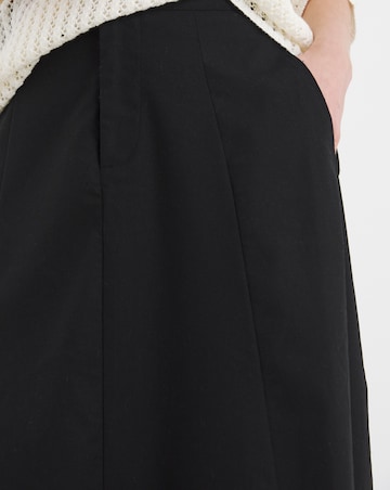 Black Linen Mix Midaxi Skirt