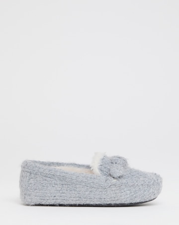 Judy Knitted Moccasin Slippers - Extra Wide Fit (EEE)