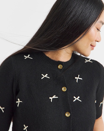 Bow Short Sleeve Cardigan