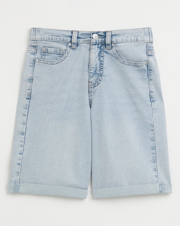 Light Blue 24/7 Knee Denim Shorts