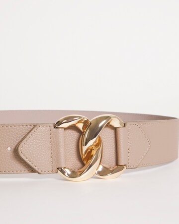Twist Buckle Pebbled Faux Leather Belt
