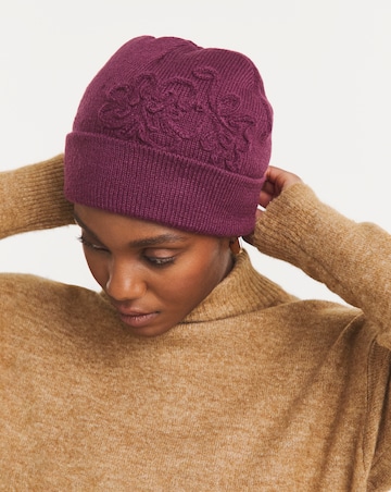 Floral Embroidered Beanie