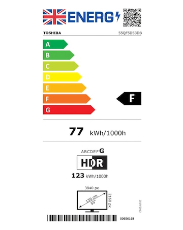Toshiba Fire 55QF5D53DB 55in Smart 4K UHD HDR QLED TV