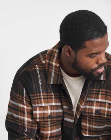 Jack & Jones Bradley Ollie Check Overshirt - Brown Multi