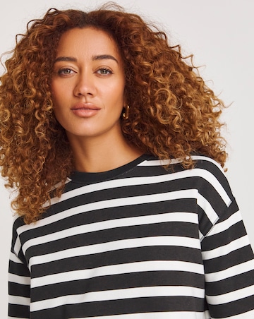 Stripe Side Zip Longline Sweatshirt
