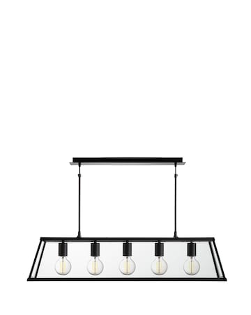 5 Light Matt Black Ceiling Bar Pendant