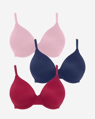 Pretty Secrets (3 Pack) Claire Moulded Micro Full Cup Wired Bras (B-E) Berry