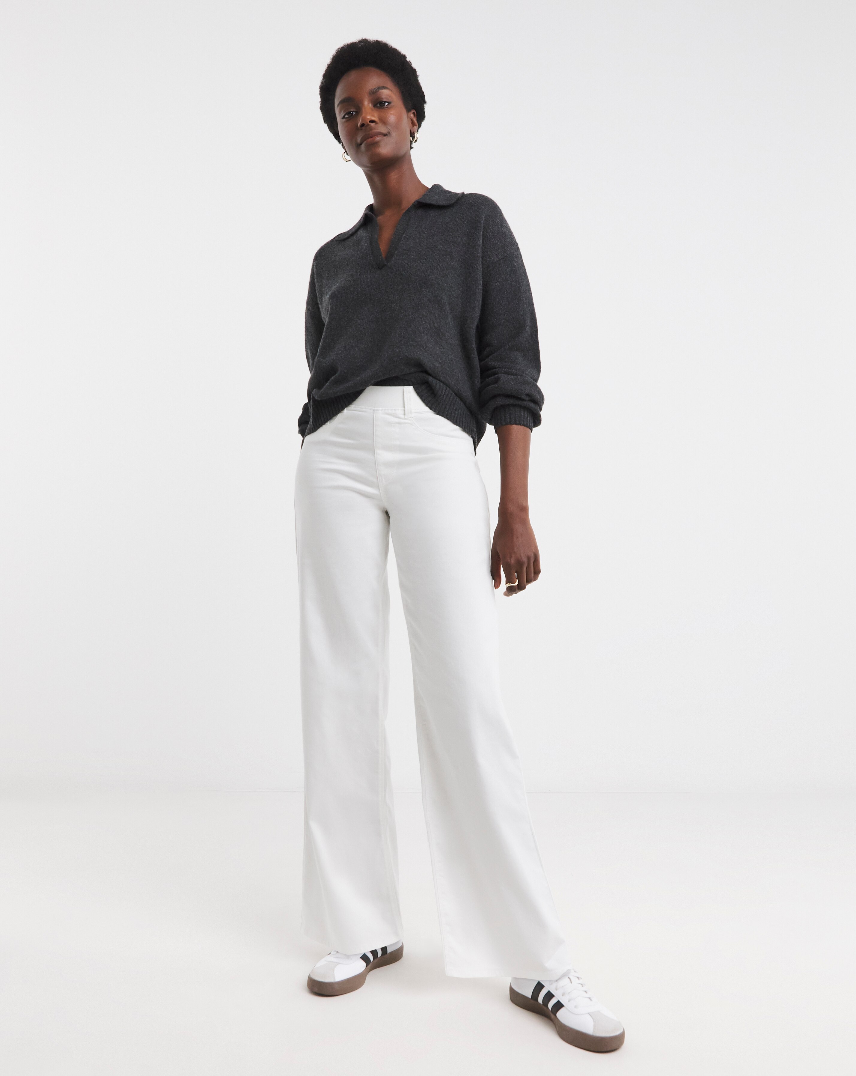 White Wide Leg Jeggings