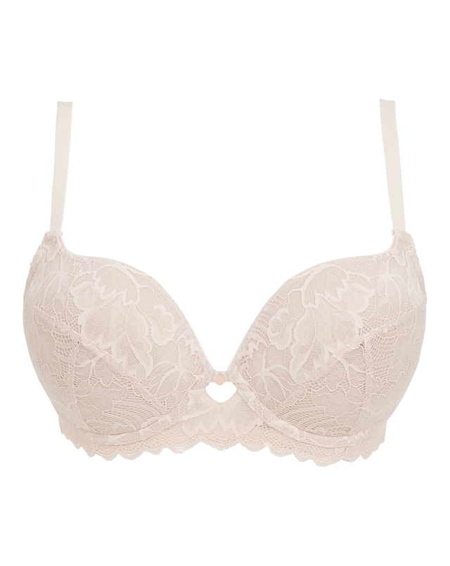 Figleaves Isla Lace Underwired Sweetheart T Shirt Bra B-H - Blush