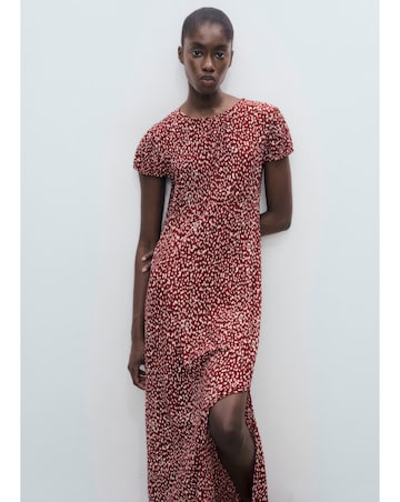 MANGO SPECKLED PRINT MIDI DRESS