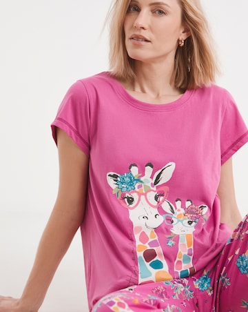 Joe Browns Jersey Pyjamas In A Bag Giraffe Print