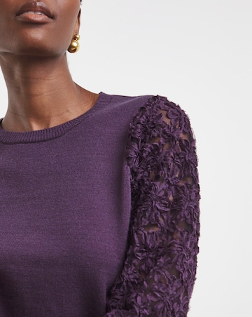 Plum Organza Sleeve Jumper