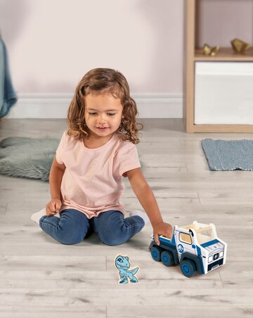 Jurassic World Chunky Wooden Vehicle and Raptor Playset