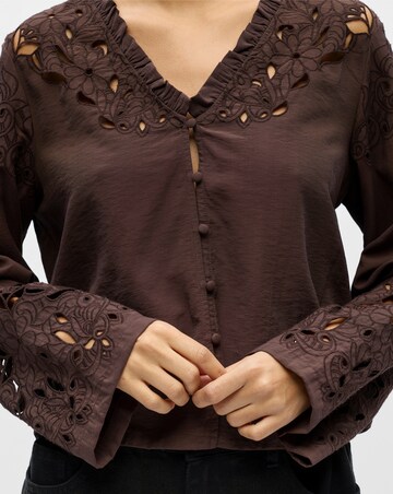 OBJECT Brown Long Sleeve V-Neck Top