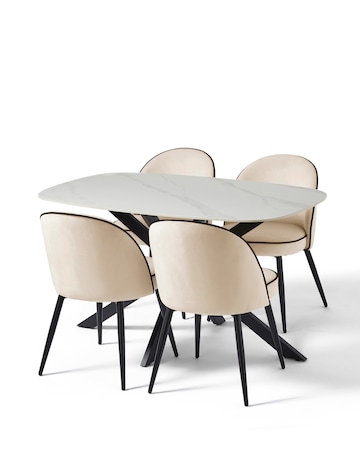 Brock Dining Table with 4 Camille Chairs