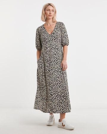 Bubble Sleeve Soft Touch Jersey Dress