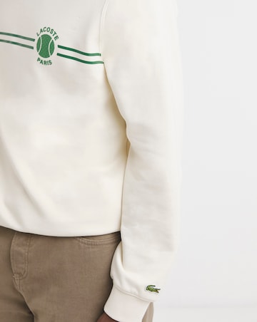 Lacoste Tennis Logo Crew Sweat - Off White