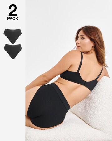 Sloggi (2 Pack) Cotton Double Comfort Tai Knickers Black