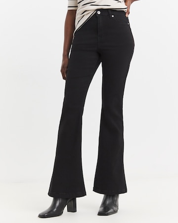 Simply Be Kim Black High Waist Super Soft Bootcut Jeans