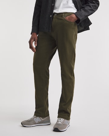 Khaki Straight Stretch Gabardine Jeans
