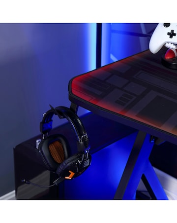 X Rocker Lumio XL Gaming Desk with LED Lighting - Carbon Black