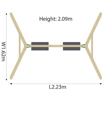 Plum Wooden Double Swing