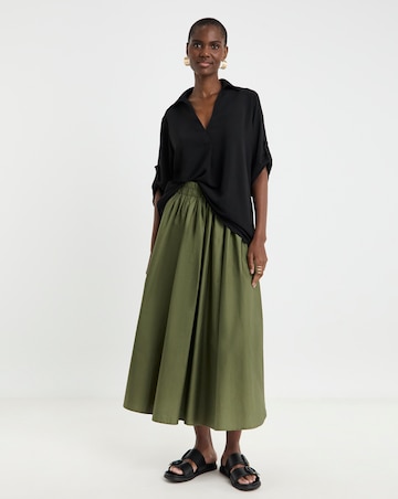 Textured Fabric Collar Utility Tunic Top