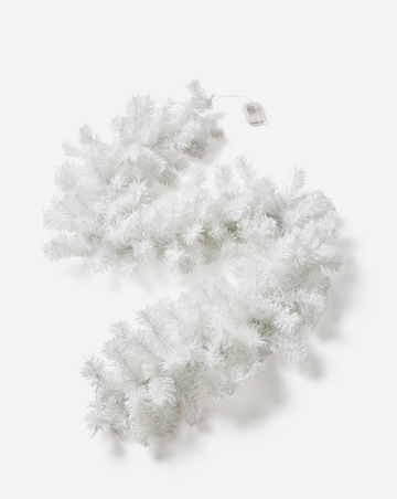 Montana White Pre-Lit Christmas Garland 1.8m