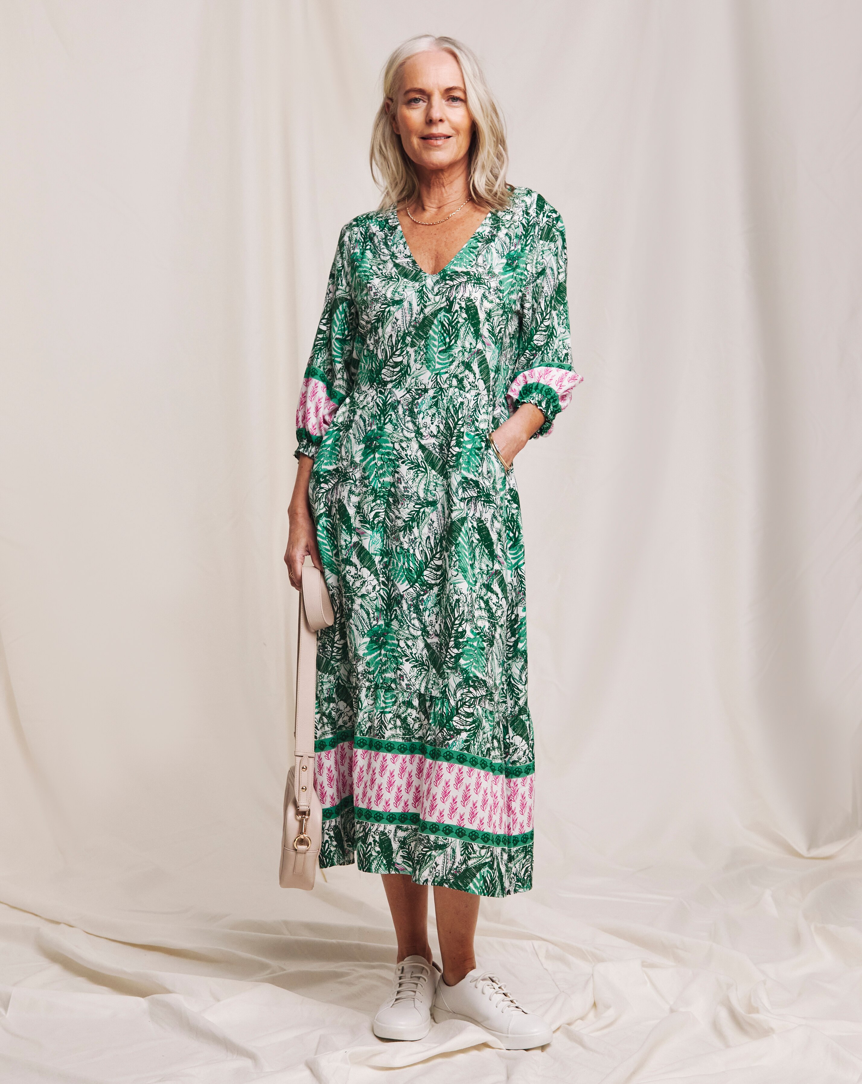 Julipa Border Print Tiered Dress | JD Williams