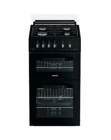 Hotpoint HDG5GCB 50cm Gas Double Cooker - Black