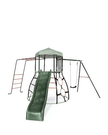 Plum Metal Climbing Dome with Slide, Monkey Bars & Swing Arm