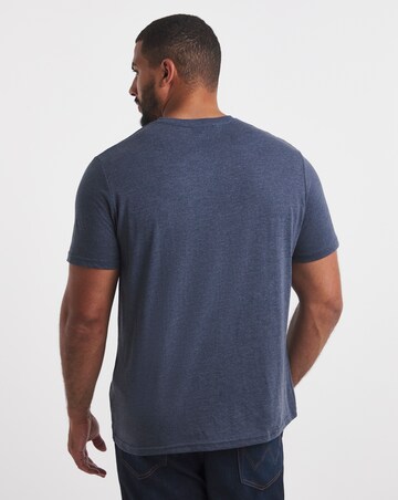 Pure Cotton V Neck T-Shirt- Denim Marl